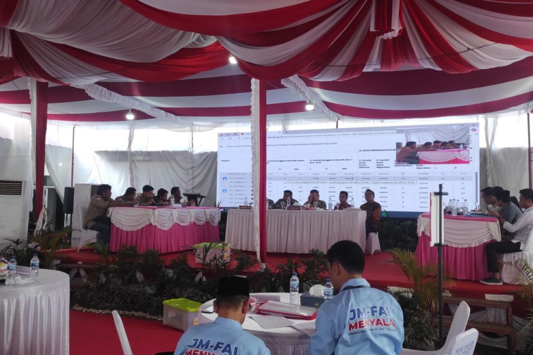 Rapat Pleno KPU Empat Lawang, Paslon Nomor Urut 2 Joncik Muhammad-Arifa’i  Meraih Suara Terbanyak
