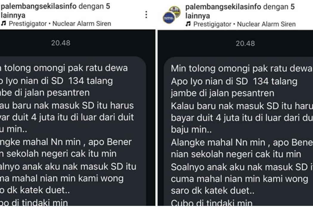 Curhatan Pilu Wali Murid di Palembang Ngaku Diminta Rp 4 Juta Masuk SD Negeri, Disdik: Semua Gratis, Waspada Oknum
