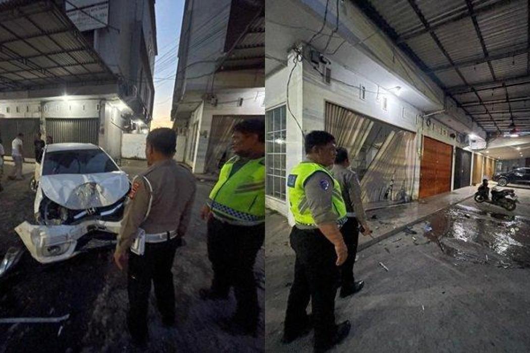 Lakalantas Maut di Palembang, Pengemudi Mobil Brio Tewas Usai Tabrak Ruko di Jalan M Isa