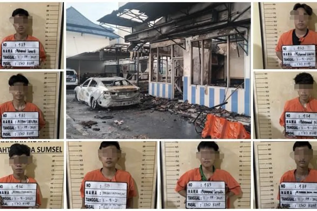 Ini Tampang 9 Remaja Pelaku Pembakaran Pos Polisi di Palembang