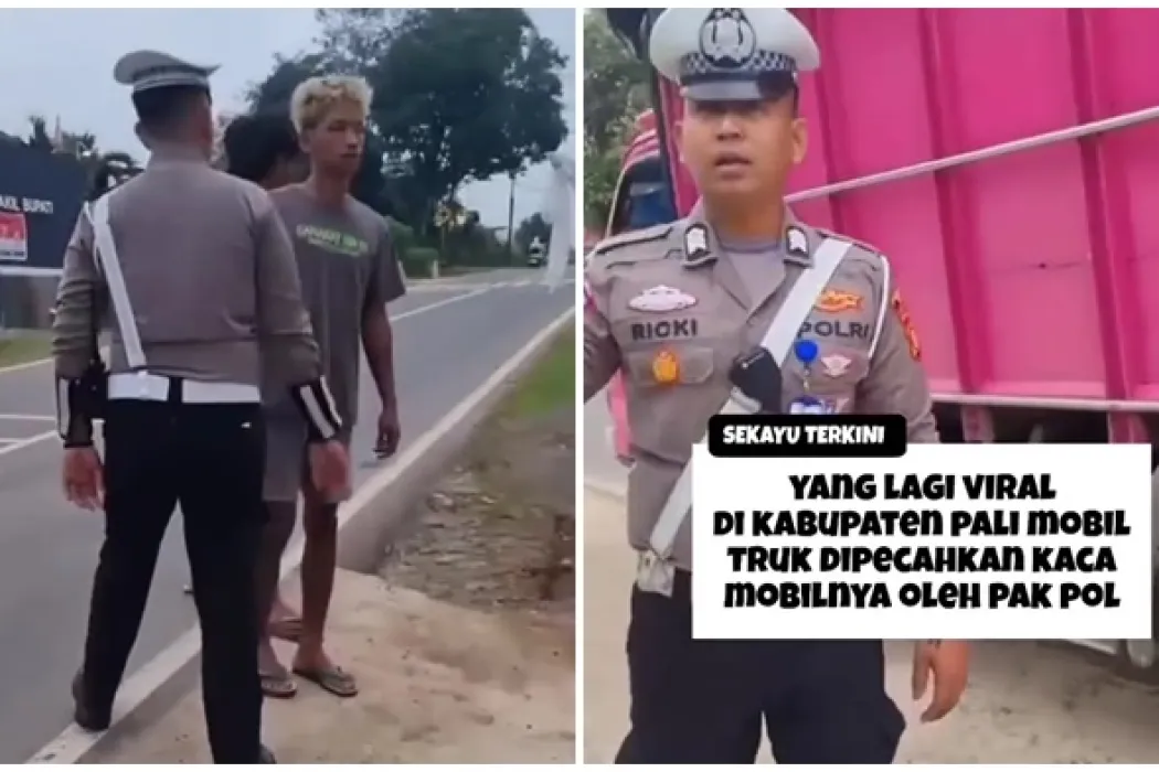 Viral Anggota Polantas Diduga Pecahkan Kaca Mobil Truk di PALI, Dituding Bawa Minyak Ilegal
